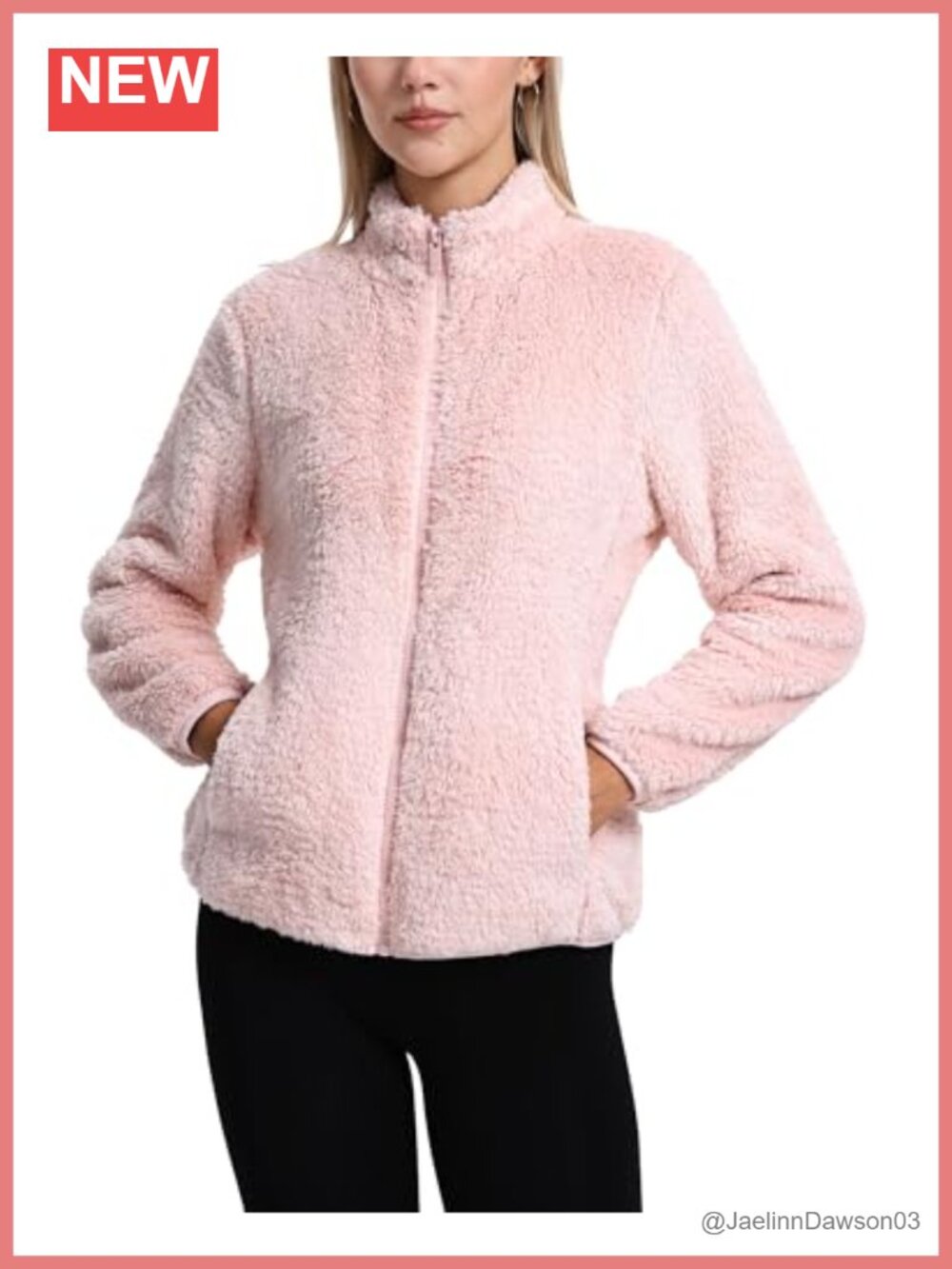 Fuzzy Fleece Jacket Full Zip Sherpa with 4 Pockets Stand Collar Lightweight Warm